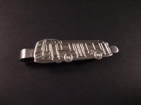 Touringcar luxueuze autobus, zilverkleurige dasspeld